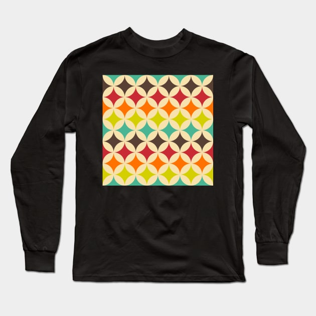 Geometric Pattern: Circle Nested: Rainbow Long Sleeve T-Shirt by Red Wolf